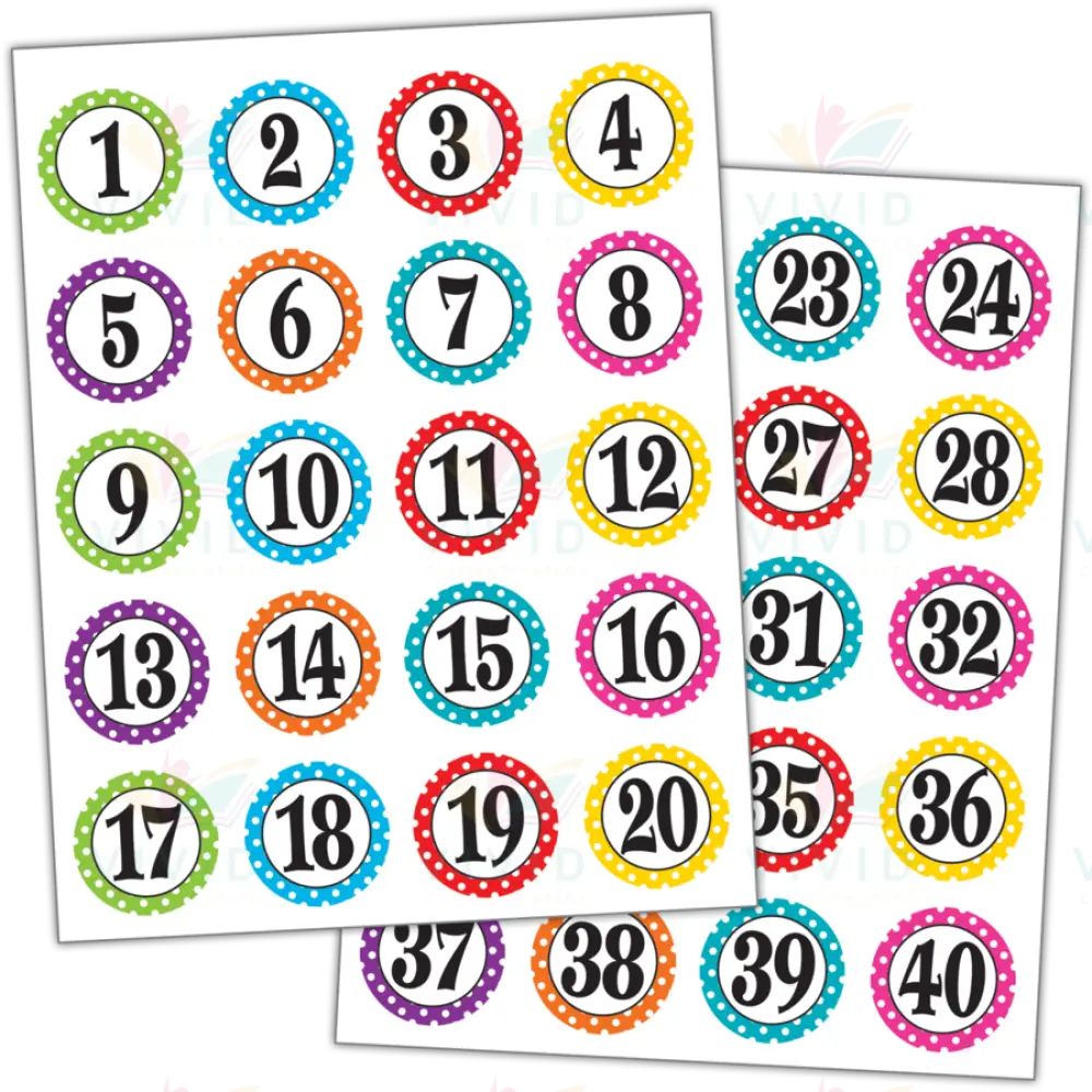 TCR3567 Number Stickers - 1’’ - Classroom Management and Teacher Aid