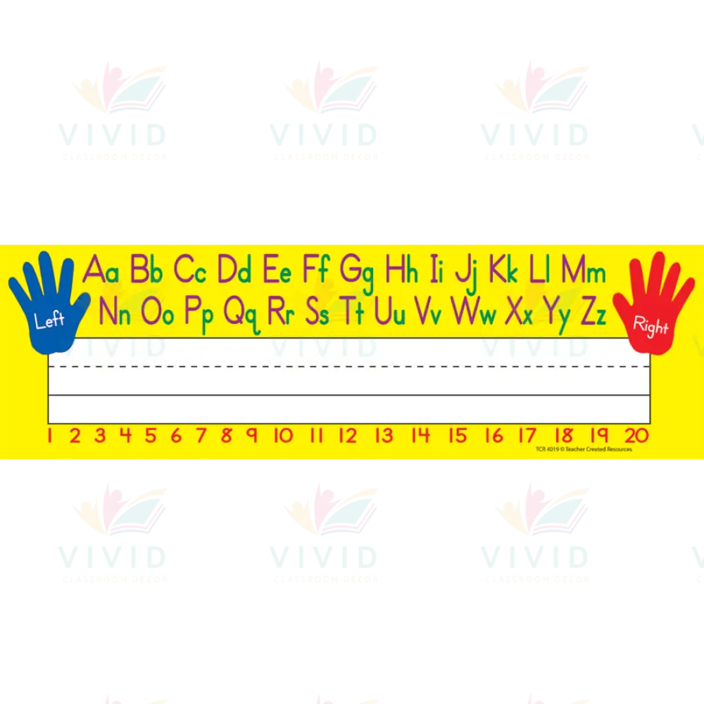 TCR4019 Left Right ABC Name|Desk Plates - 3.5x11.5’’ - Classroom Management and Teacher Aid