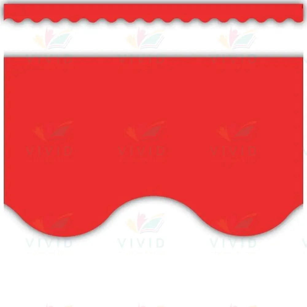TCR4174 RED SCALLOPED BORDER - Bulletin Trimmers