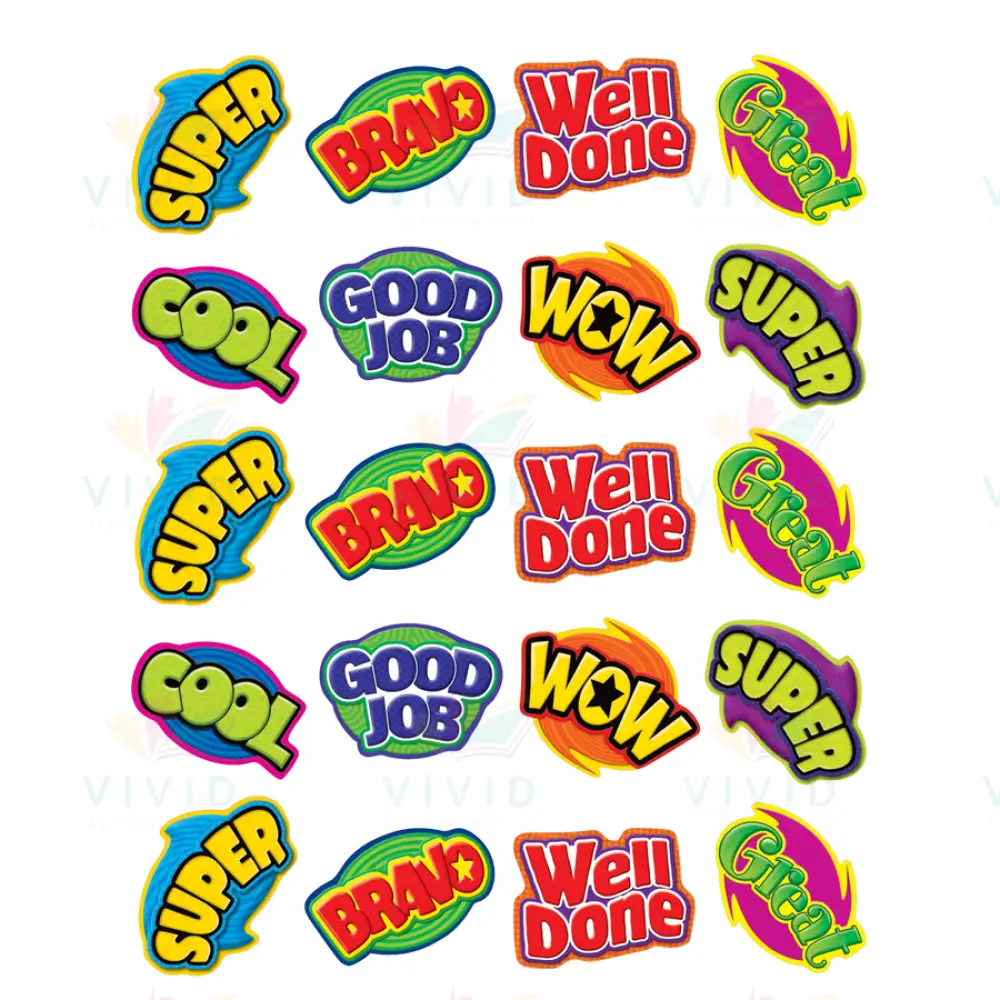 TCR5206 Positive Words Stickers - 1’’ - Classroom Management and Teacher Aid