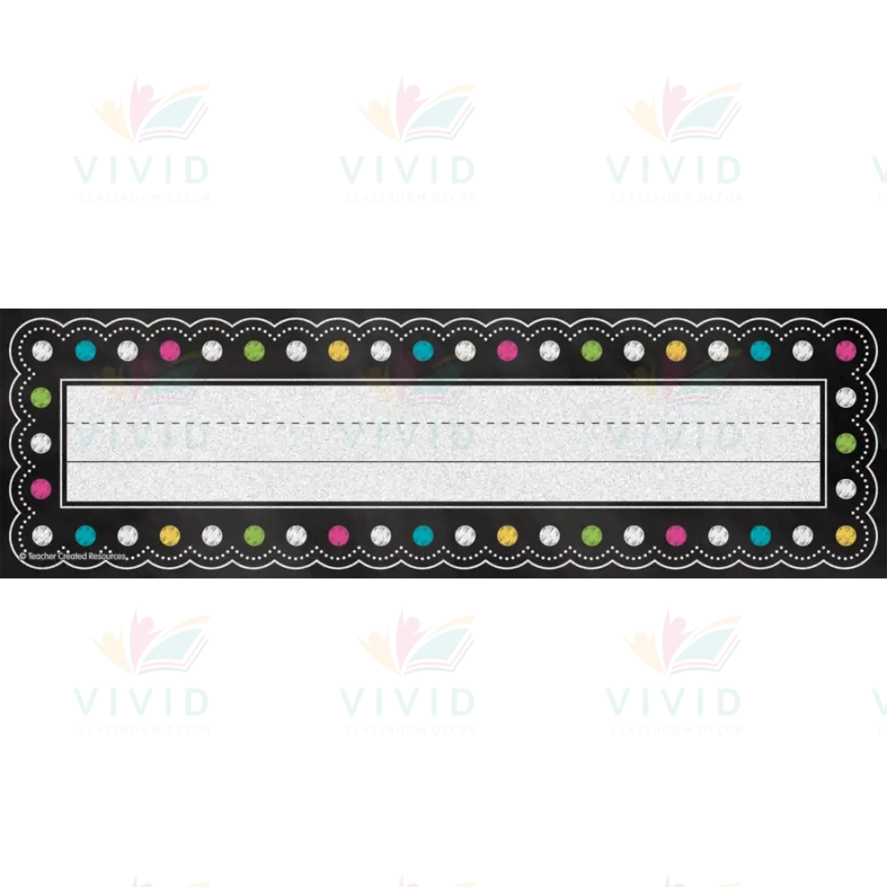 TCR5624 Black Chalkboard Name|Desk Plates - 3.5x11.5’’ - Classroom Management and Teacher Aid
