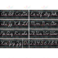 TCR5858 Cursive lettes strips on chalkboard background - Learning Charts English