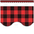 TCR5881 Red and Black Gingham Scalloped border - Bulletin Trimmers