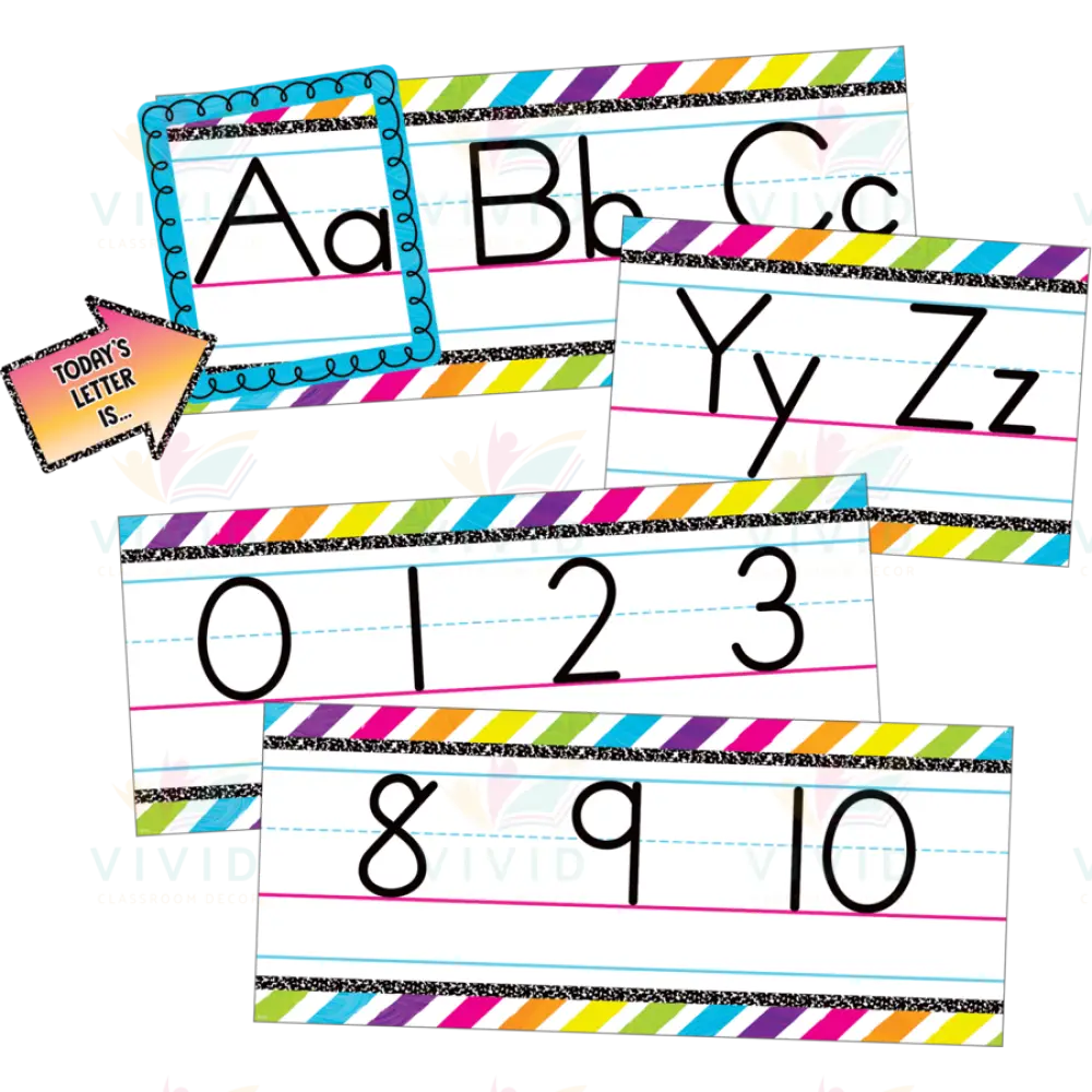 TCR6923 ABC and Number strips - 17.5’’x7.5’’ - Learning Charts English