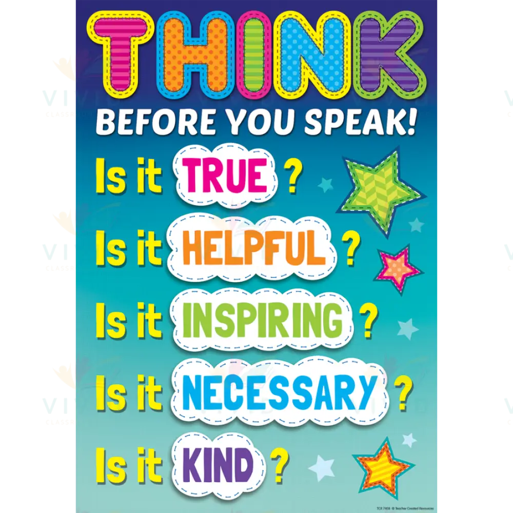 TCR7408 Think Before you… Poster - 12x18 - Inspirational Quotes English