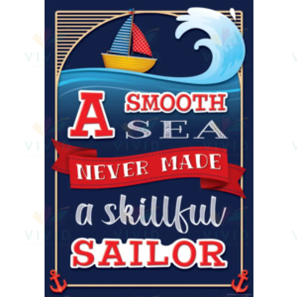 TCR7515 A smooth sea Poster - 12x18 - Inspirational Quotes English