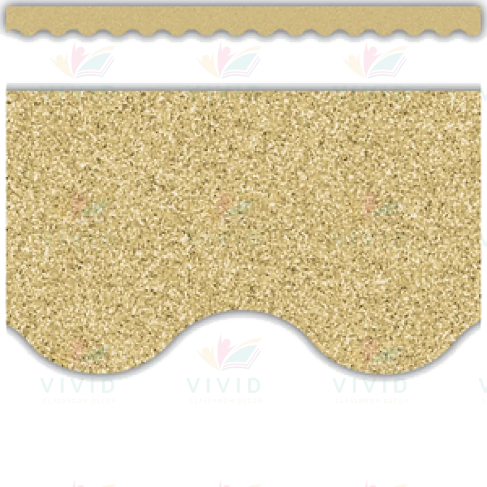 TCR77016 GOLD SPARKLE BORDER - Bulletin Trimmers