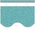 TCR77018 TEAL SPARKLE BORDER - Bulletin Trimmers