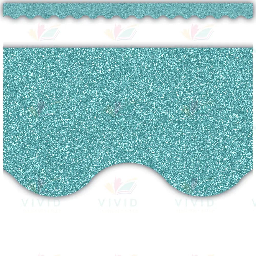 TCR77018 TEAL SPARKLE BORDER - Bulletin Trimmers