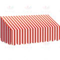 TCR77165 RED AND WHITE STRIPED AWNING - 24’’ W x 12½’ H x 8’’ D. - Paper Awnings