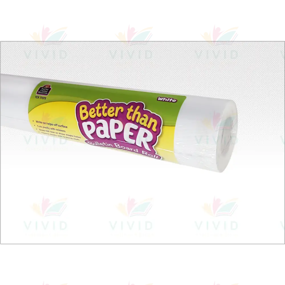 TCR77373 White Better Than Paper Bulletin Board Roll - 4x12 ft - Bulletin Roll Paper