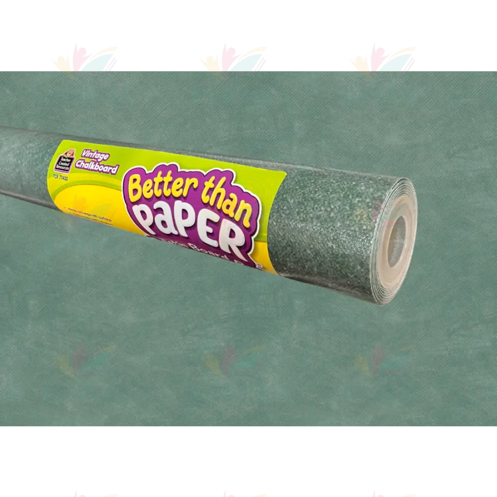 TCR77422 Vintage Chalkboard Better Than Paper Bulletin Board Roll - 4x12 ft - Bulletin Roll Paper