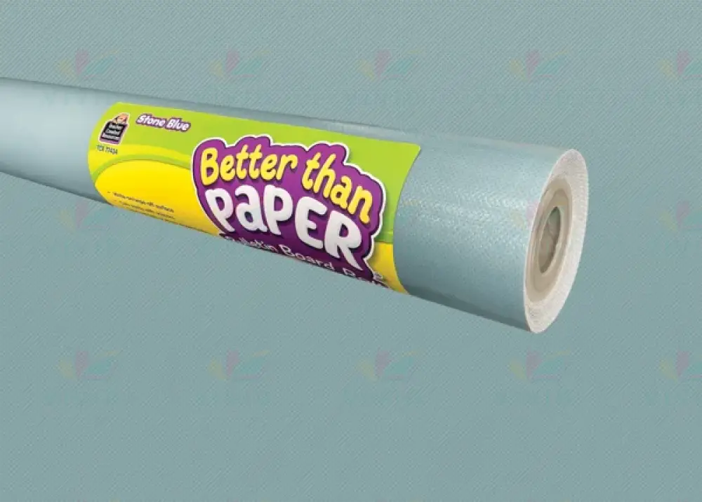TCR77434 STONE BLUE BETTER THAN PAPER BULLETIN BOARD ROLL - 4x12 ft - Bulletin Roll Paper