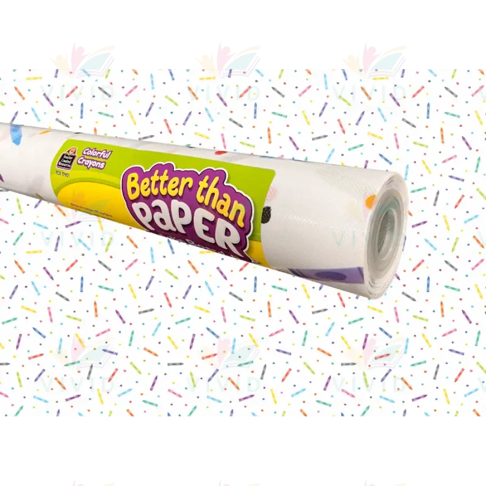 TCR77901 COLORFUL CRAYONS BETTER THAN PAPER BULLETIN BOARD ROLL - 4x12 ft - Bulletin Roll Paper