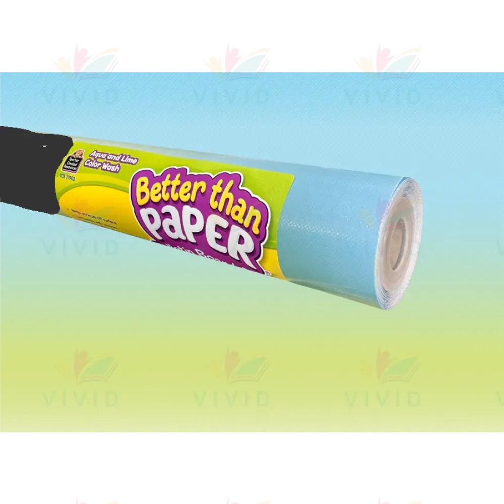 TCR77903 Aqua and Lime Color Wash Better Than Paper Bulletin Board Roll - 4x12 ft - Bulletin Roll Paper