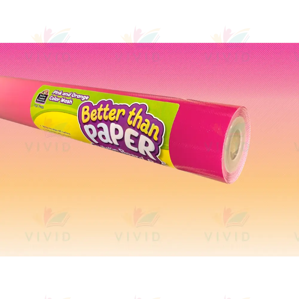 TCR77905 Pink and Orange Color Wash Better Than Paper Bulletin Board Roll - 4x12 ft - Bulletin Roll Paper