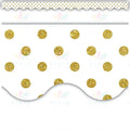 TCR8323 White and Gold Dots Border - Bulletin Trimmers