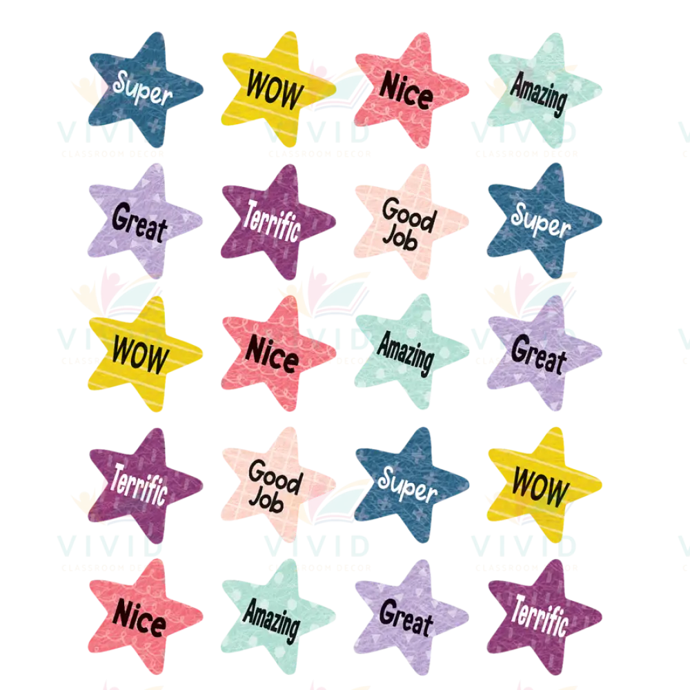 TCR8336 Star Wow Stickers - 1’’ - Classroom Management and Teacher Aid