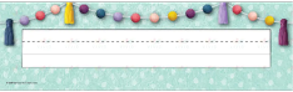 TCR9058 Tassle Name|Desk Plates - 3.5x11.5’’ - Classroom Management and Teacher Aid
