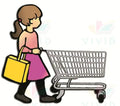 VA3514 GIRL PUSHING CART ACCENT - Approximately 6’’ - Accent