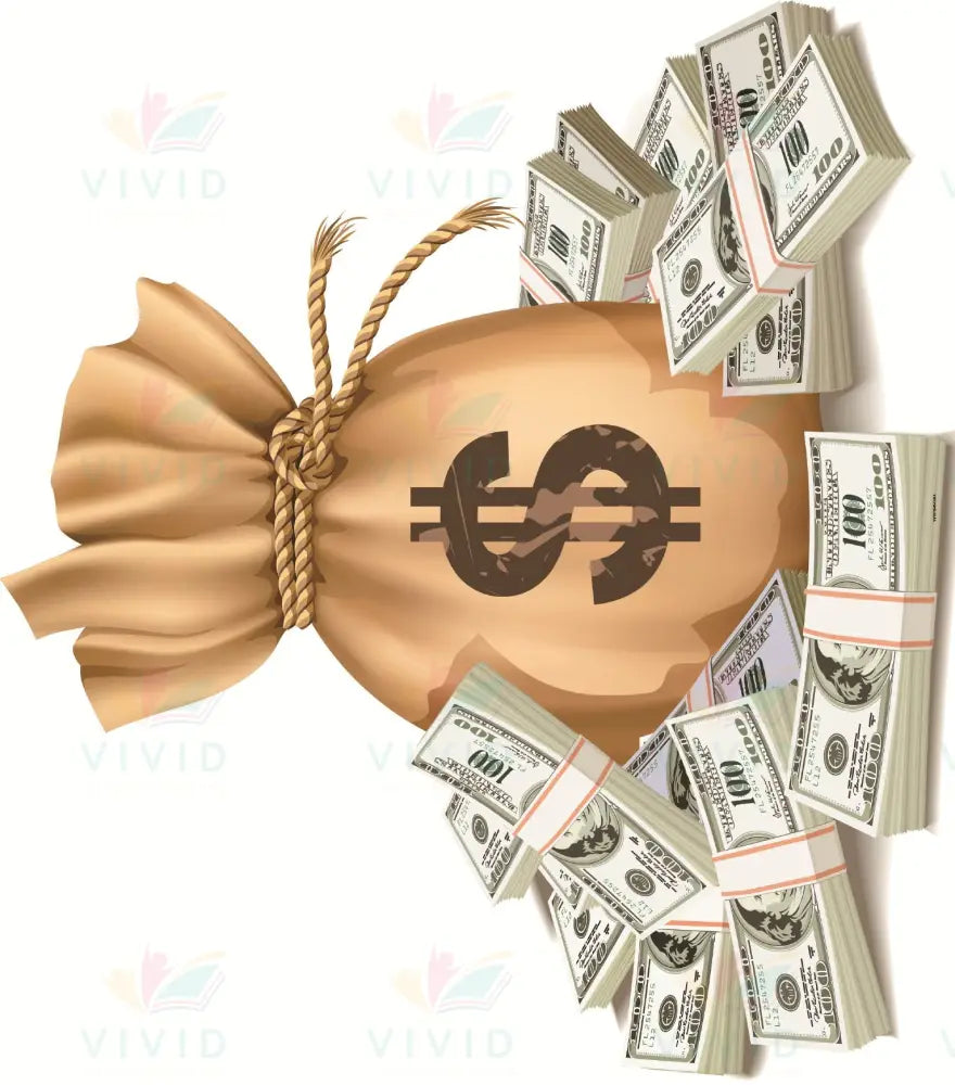 VA4003 SACK WITH MONEY ACCENT - Approximately 6’’ - Accent