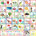 VAB120 Aleph Bais Poster with pictures - 24x24’’ - Learning Charts Yiddish