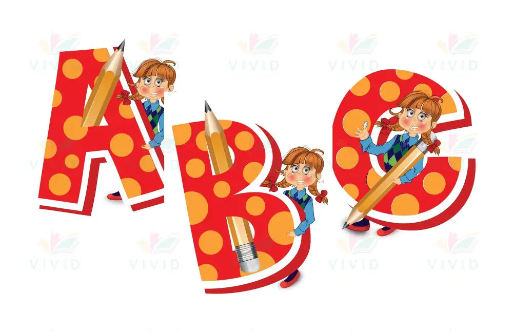 VAB1710 ABC Girls - 8.5x11’’ - Learning Charts English