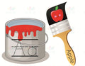 VAB320 ABC Paint buckets with black brush - 8.5x11’’ - Learning Charts English