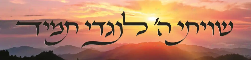 VB1111 SHVISI BANNER SUNSET WITH Yiddish TEITCH - 12x48’’ - Shvisi Signs