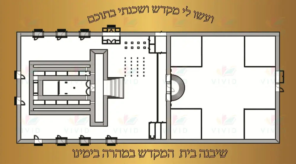 VBB1522 Bais Hamikdush poster set layout with keilim and details - 12x18 - Learning Charts Yiddish