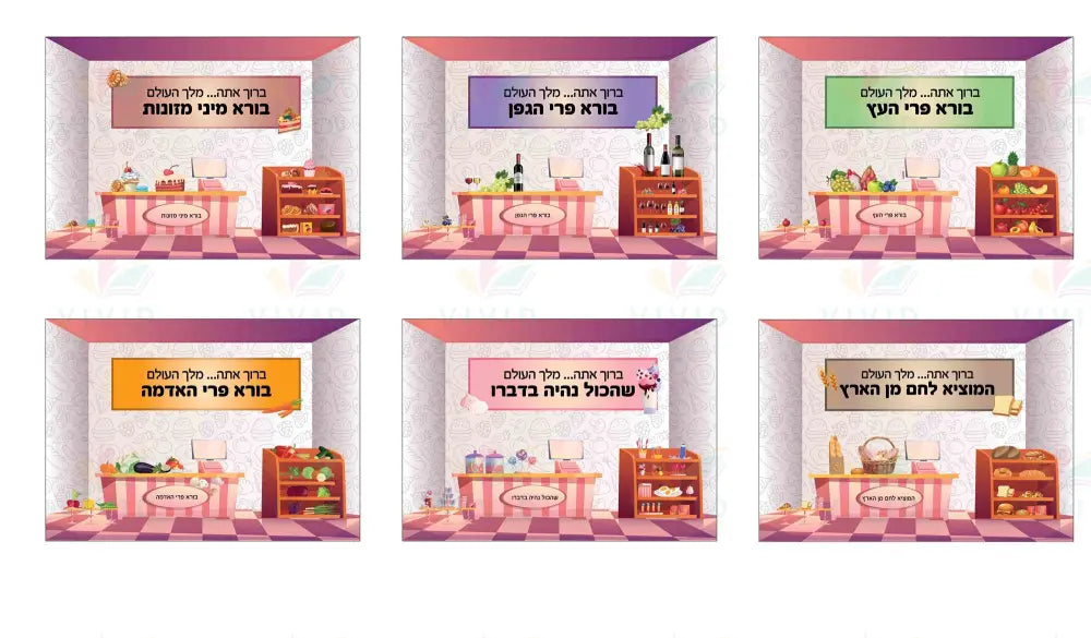 VBT115 Broches Store Posters - 12x18’’ - Learning Charts Yiddish