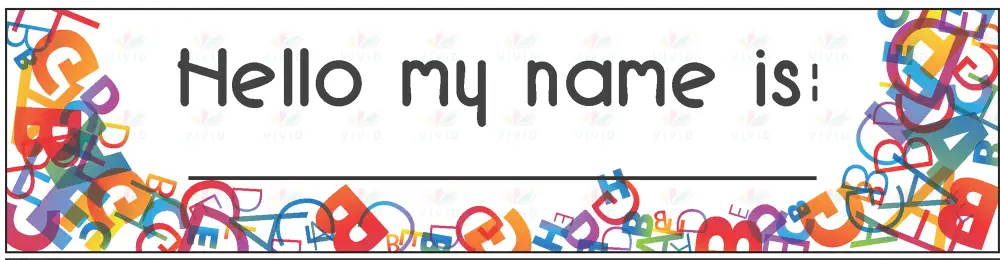 VCL131 Name Tags ABC - 3.5x11.5’’ - Classroom Management and Teacher Aid