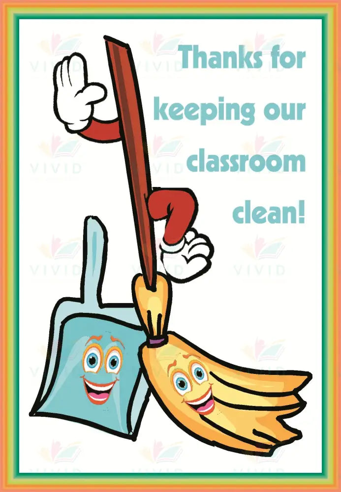 VCL2161 Thank you Clean Classroom Post - 5x7 - Learning Charts Yiddish