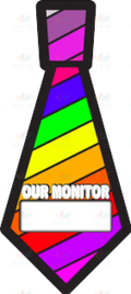 VCL2210 Monitor Neck Tie With Colorful Stripes - 12x18 - Learning Charts Yiddish