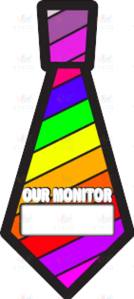 VCL2210 Monitor Neck Tie With Colorful Stripes - 12x18 - Learning Charts Yiddish