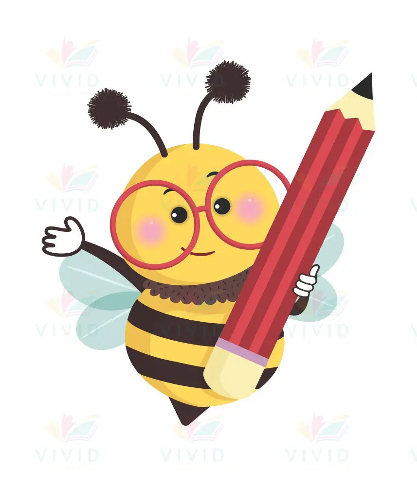 VCP013 BEE WITH PENCIL - 24x28 - Centerpieces