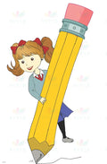 VCP1287 PENCIL GIRL - 24x28 - Centerpieces