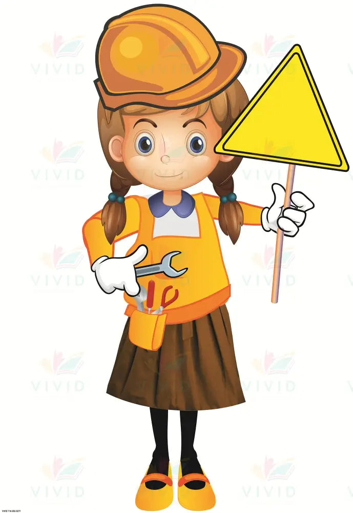 VCP1290 CONSTRUCTION GIRL - 24x28 - Centerpieces
