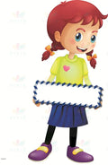 VCP2252 GIRL WITH BLANK SIGN - Centerpieces