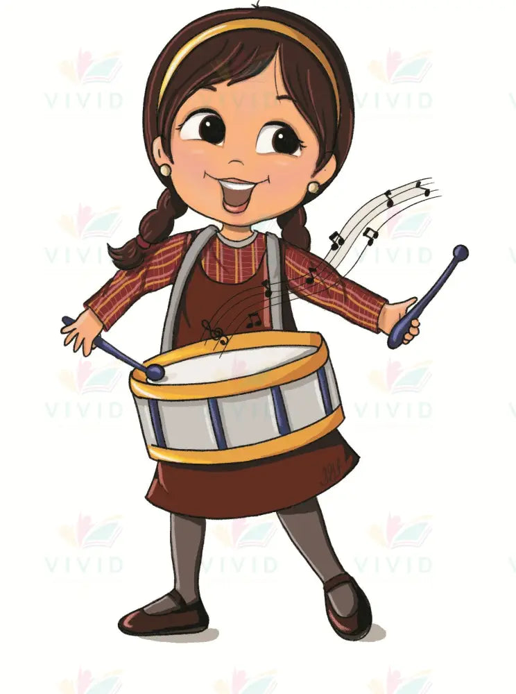 VCP290 GIRL WITH DRUM - 24x28 - Centerpieces