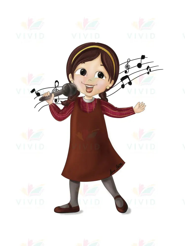 VCP293 GIRL WITH MIKE - 24x28 - Centerpieces