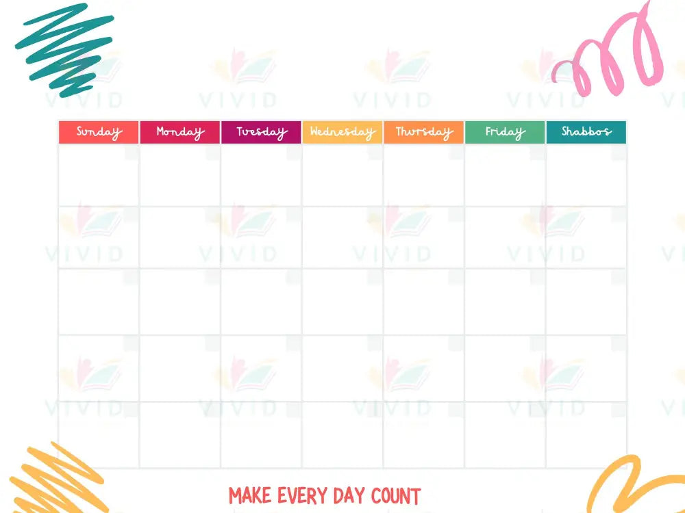 VEC001 English White Tabs Calendar - 18x24 - Calendars