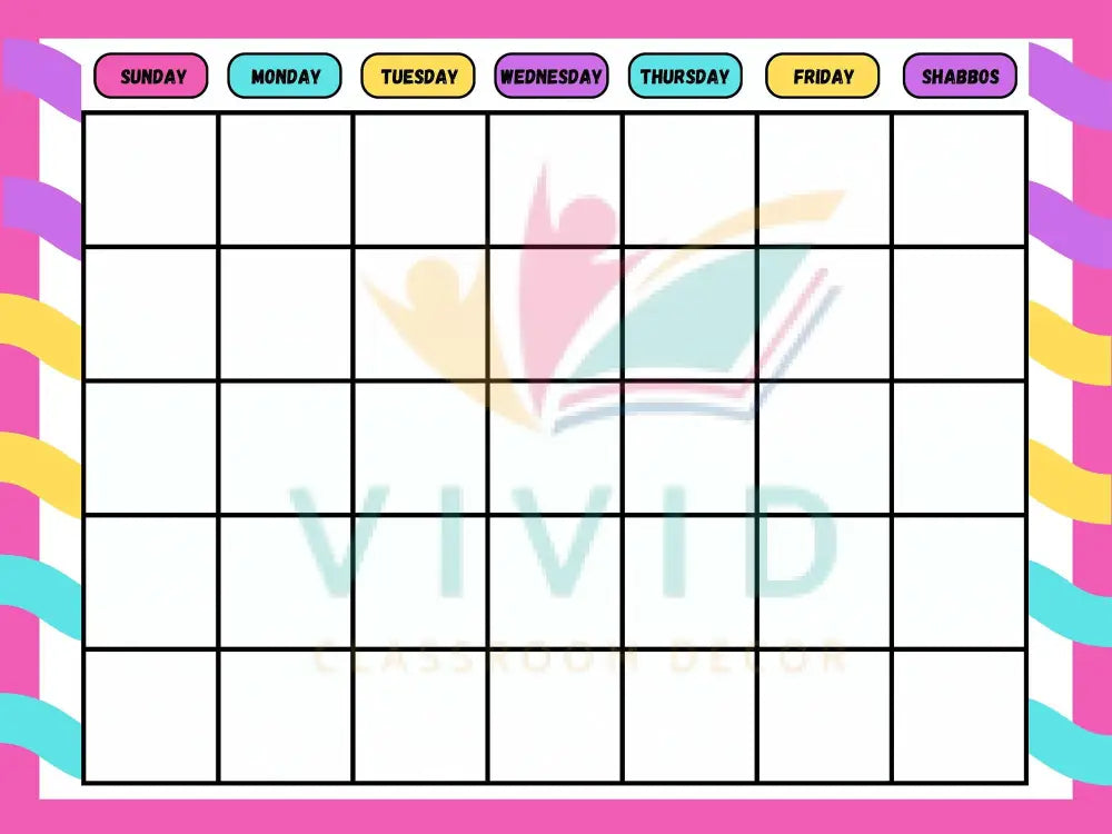 VEC002 Pink English Calendar - 18x24 - Calendars