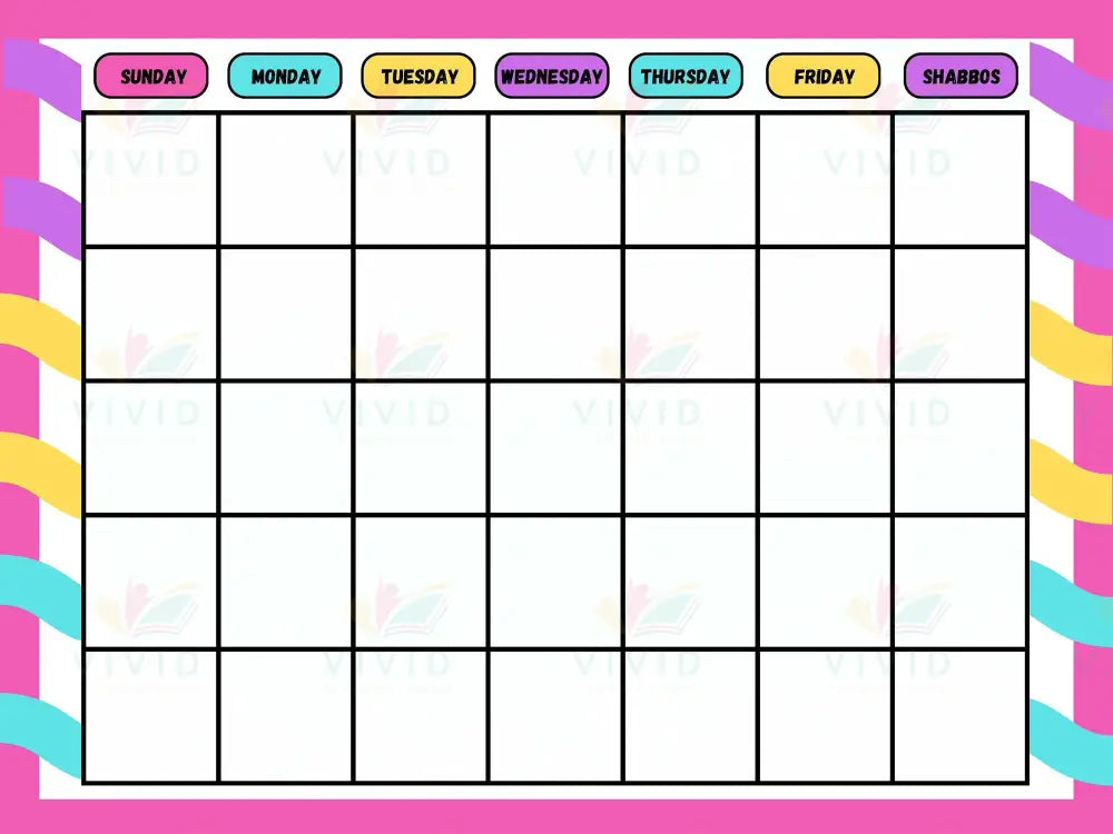 VEC002 Pink English Calendar - 18x24 - Calendars