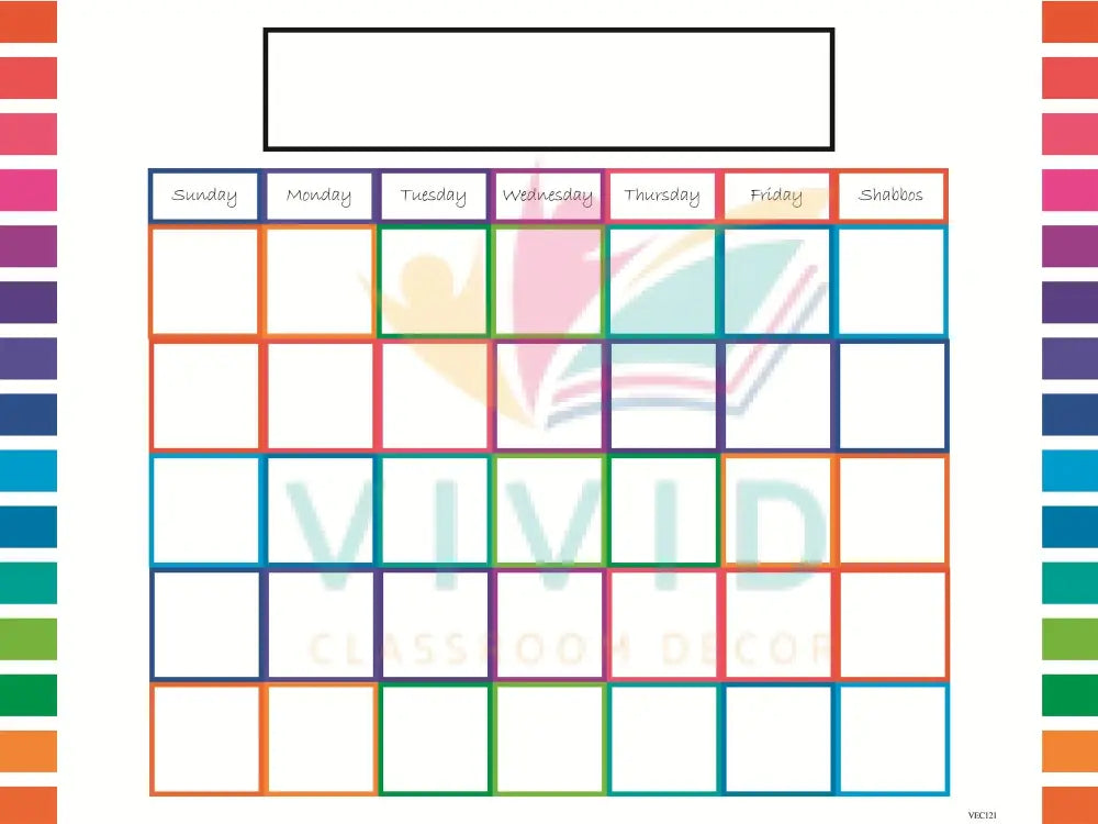VEC121 Color Tab Calendar English - 18x24 - Calendars