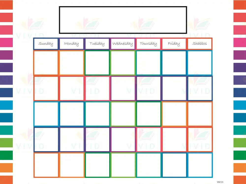 VEC121 Color Tab Calendar English - 18x24 - Calendars