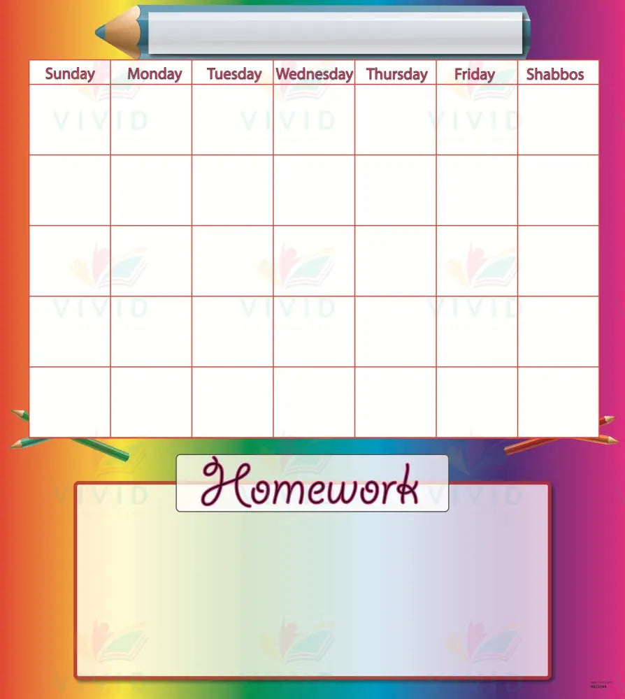 VEC2744 Pencil Calendar W Homework - 24x36 - Calendars