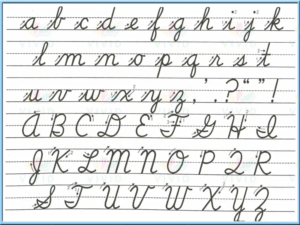 VEL1234 Cursive Poster - 18x24’’ - Learning Charts English