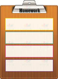 VEL155 Homework with blank boxes on a clip board - 18x24’’ - Learning Charts English
