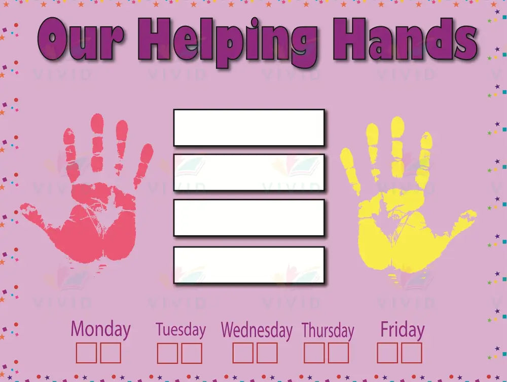 VEL4400 Our Helping Hands Poster - 18x24’’ - Learning Charts English